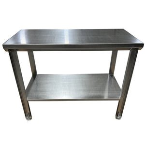 Stainless Steel Table with Shelf & Adjustable Pads