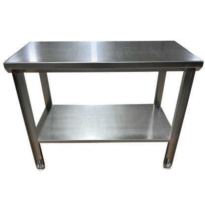 Stainless Steel Table with Shelf & Adjustable Pads