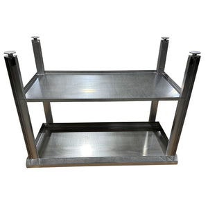 Stainless Steel Table with Shelf & Adjustable Pads
