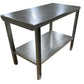 Stainless Steel Table with Shelf & Adjustable Pads