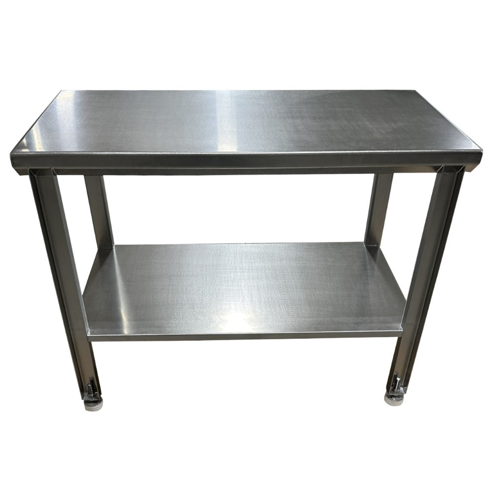 Stainless Steel Table with Shelf & Adjustable Acetal Pads