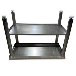 Stainless Steel Table with Shelf & Adjustable Acetal Pads