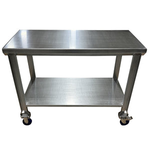 Stainless Steel Table with Shelf & Casters