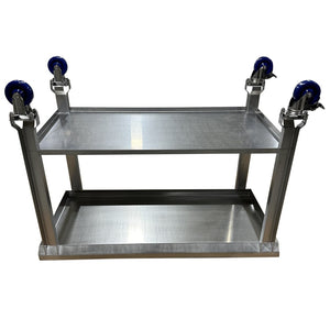 Stainless Steel Table with Shelf & Casters