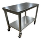 Stainless Steel Table with Shelf & Casters