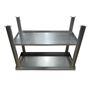 Stainless Steel Table with Shelf & Paw Print Footing