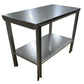 Stainless Steel Table with Shelf & Paw Print Footing