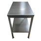 Stainless Steel Table with Shelf & Paw Print Footing