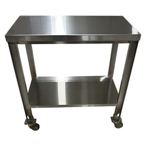 Stainless Steel Instrument Table with Shelf and Casters