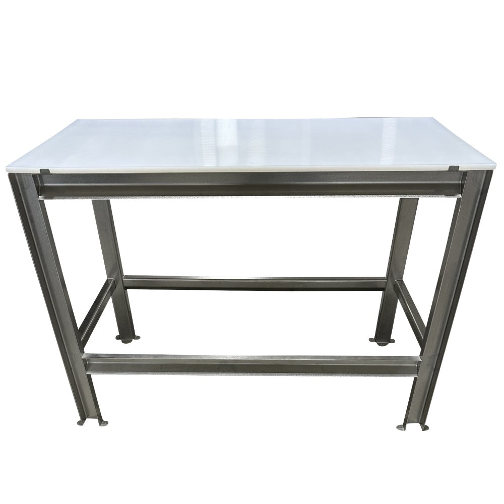 Stainless Steel Table with Removable Top & Paw Print Footing