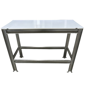Stainless Steel Table with Removable Top & Paw Print Footing