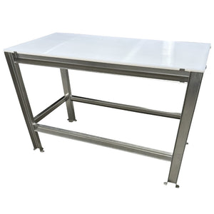 Stainless Steel Table with Removable Top & Paw Print Footing