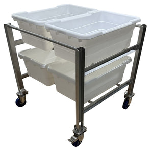 Stainless Steel Side-by-Side 4-Lug/Tote Cart
